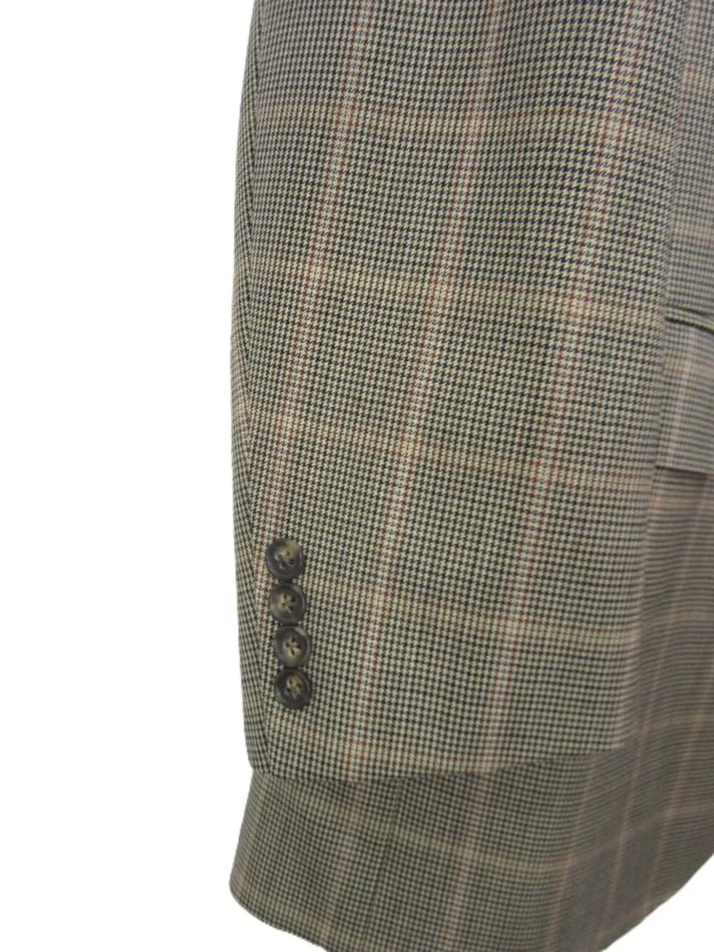 Peter Millar 44T 44 Tall 44L 100% Wool Glen Plaid Sport Coat Tan Beige Black